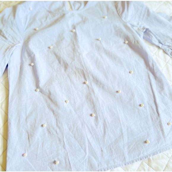 Bell Sleeve Blouse with Pearl Embellishments- Size Small - Picture 3 of 4